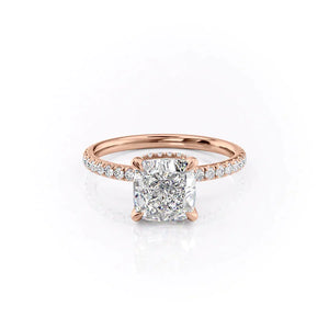 The Pave Alex Set With A 1 Carat Cushion Moissanite