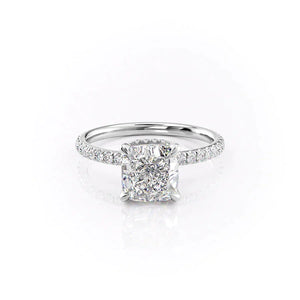 The Pave Alex Set With A 3 Carat Cushion Moissanite