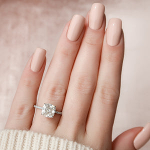 The Pave Alex Set With A Cushion Lab Diamond