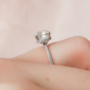 The Pave Alex Set With A Cushion Lab Diamond