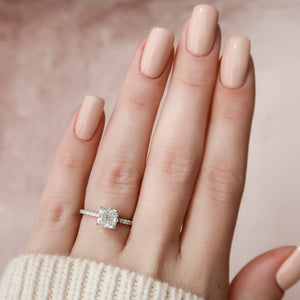 The Pave Alex Set With A Cushion Lab Diamond