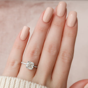 The Pave Alex Set With A Cushion Lab Diamond