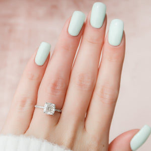 The Pave Alex Set With A Cushion Lab Diamond