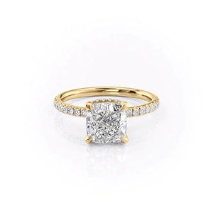 The Pave Alex Set With A 2 Carat Cushion Moissanite