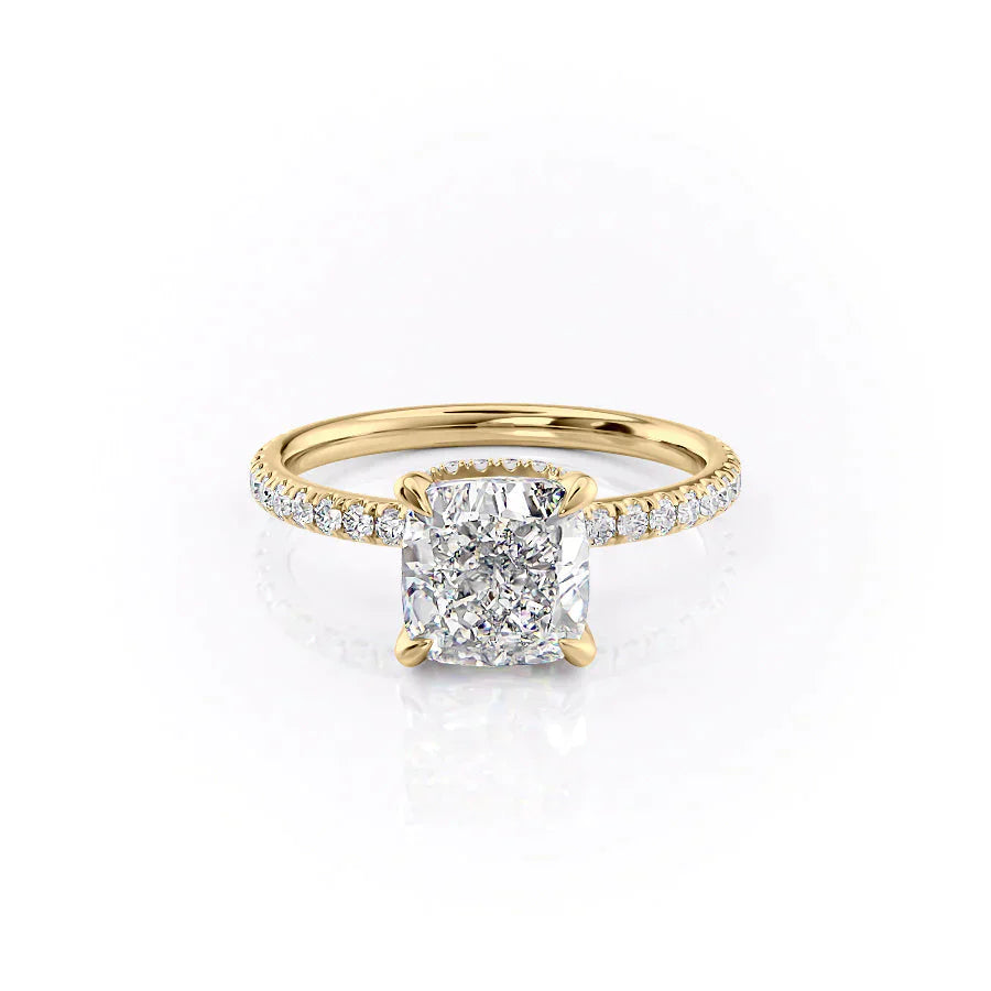 The Pave Alex Set With A 3 Carat Cushion Moissanite