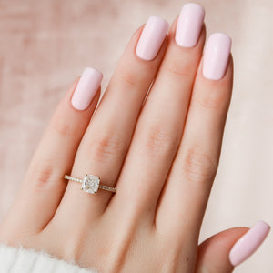 The Pave Alex Set With A Cushion Lab Diamond