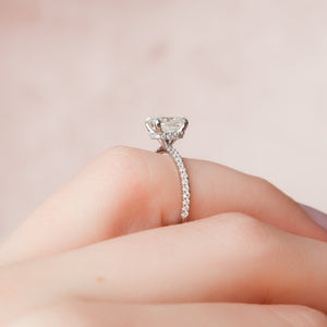 The Pave Alex Set With A Elongated Cushion Moissanite