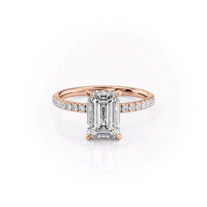 The Pave Alex Set With A 1 Carat Emerald Moissanite