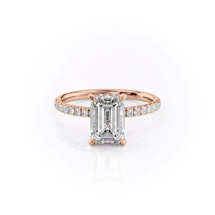 The Pave Alex Set With A 5 Carat Emerald Moissanite
