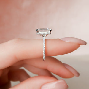 The Pave Alex Set With A 1.5 Carat Emerald Lab Diamond