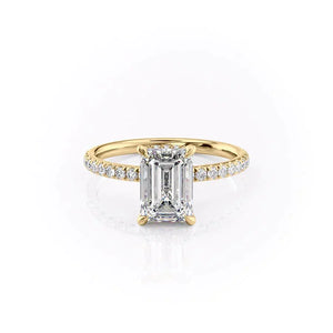 The Pave Alex Set With A 2 Carat Emerald Moissanite