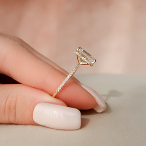The Pave Alex Set With A 2.5 Carat Emerald Lab Diamond