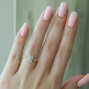 The Pave Alex Set With A 2.5 Carat Emerald Lab Diamond