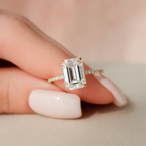 The Pave Alex Set With A 2.5 Carat Emerald Lab Diamond