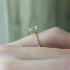 The Pave Alex Set With A 2.5 Carat Emerald Lab Diamond