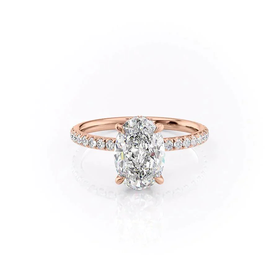 The Pave Alex Set With A 5 Carat Oval Moissanite