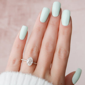 The Pave Alex Set With A Oval Moissanite