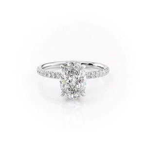 The Pave Alex Set With A 1.5 Carat Oval Lab Diamond