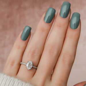 The Pave Alex Set With A Oval Moissanite