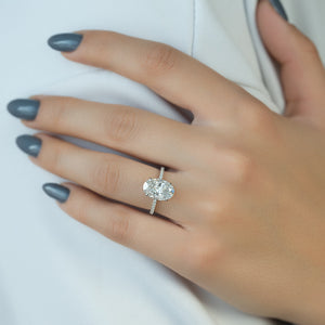 The Pave Alex Set With A 3 Carat Oval Lab Diamond