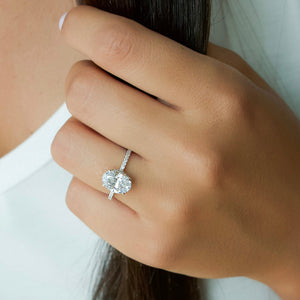 The Pave Alex Set With A 3 Carat Oval Lab Diamond