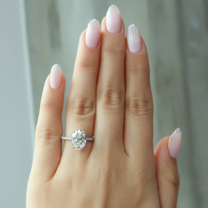 The Pave Alex Set With A 3 Carat Oval Lab Diamond