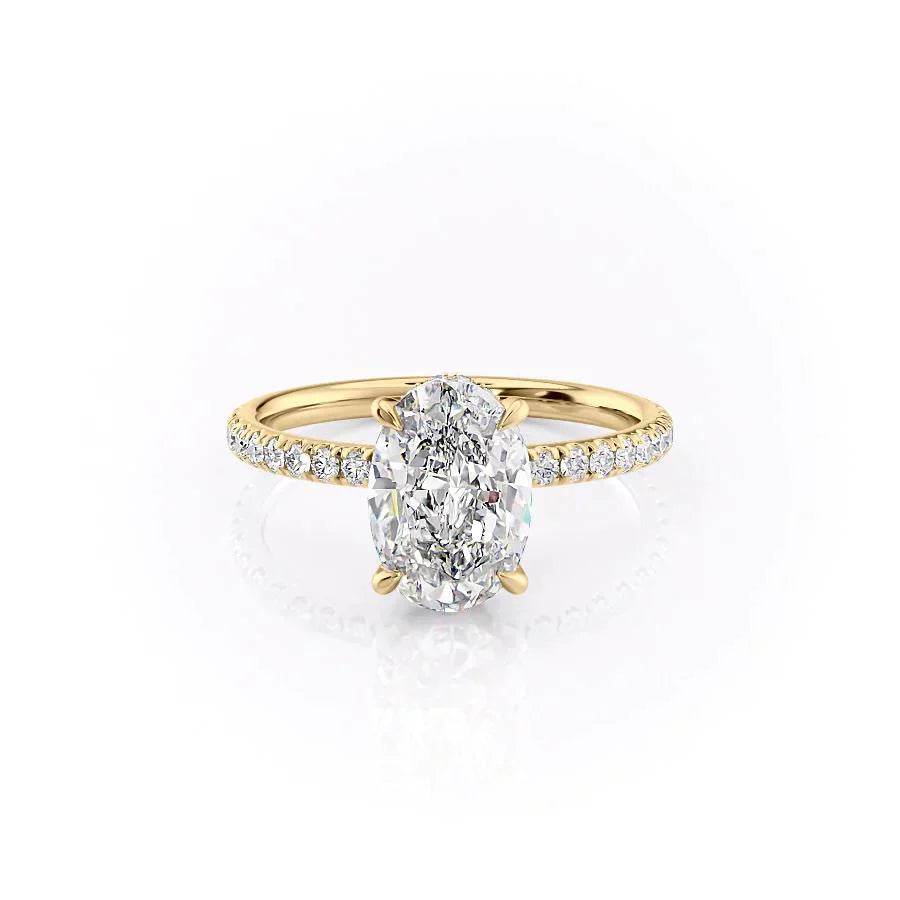 The Pave Alex Set With A 1.5 Carat Oval Lab Diamond