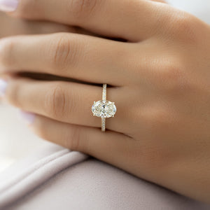 The Pave Alex Set With A 3 Carat Oval Lab Diamond