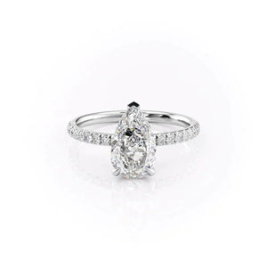 The Pave Alex Set With A 2 Carat Pear Lab Diamond