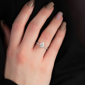 The Pave Alex Set With A 2 Carat Pear Lab Diamond