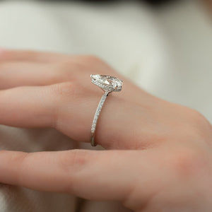 The Pave Alex Set With A 2 Carat Pear Lab Diamond