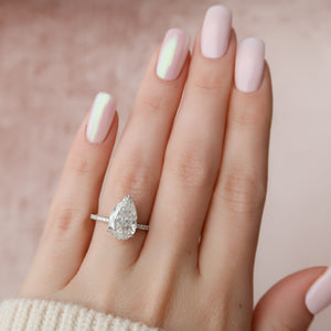 The Pave Alex Set With A 2 Carat Pear Lab Diamond