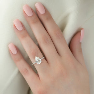 The Pave Alex Set With A 2 Carat Pear Lab Diamond