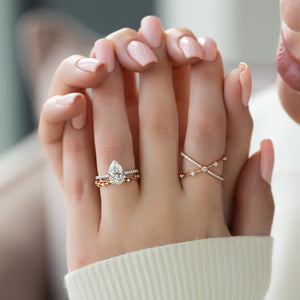 The Pave Alex Set With A 2 Carat Pear Lab Diamond