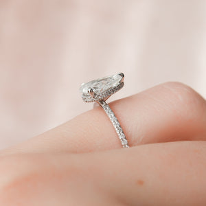 The Pave Alex Set With A Pear Moissanite