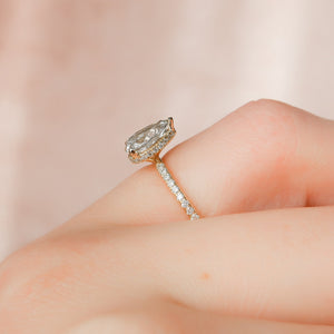 The Pave Alex Set With A 2 Carat Pear Lab Diamond