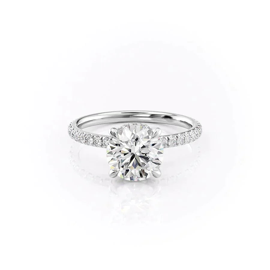 The Pave Alex Set With A 2 Carat Round Lab Diamond