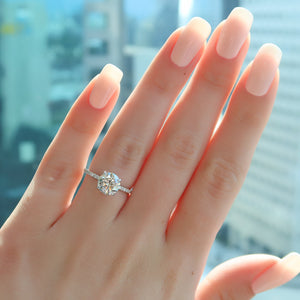 The Pave Alex Set With A 1 Carat Round Lab Diamond