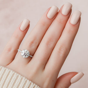 The Pave Alex Set With A 1 Carat Round Lab Diamond