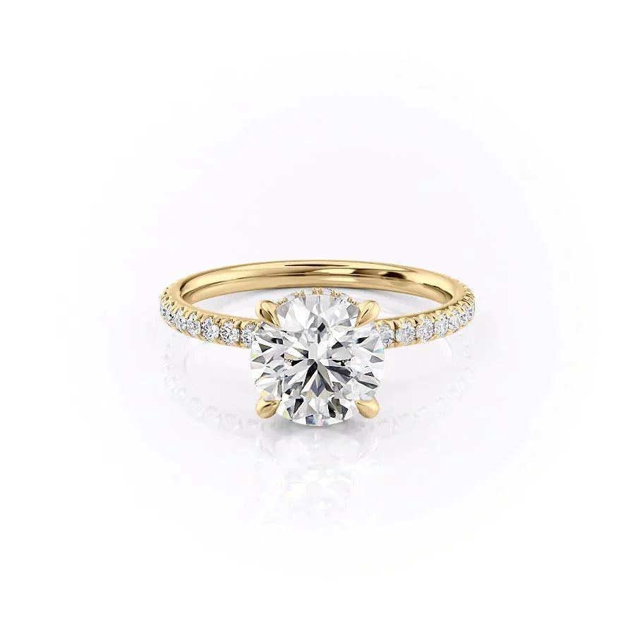 The Pave Alex Set With A 3 Carat Round Moissanite