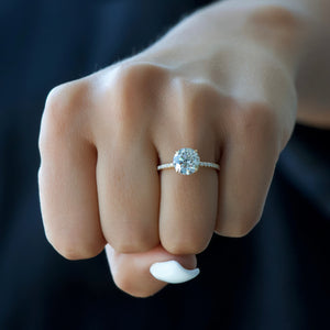 The Pave Alex Set With A 3 Carat Round Lab Diamond