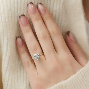 The Pave Alex Set With A 3 Carat Round Lab Diamond