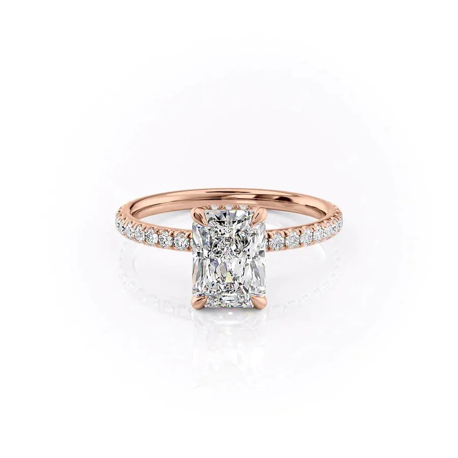 The Pave Alex Set With A 4 Carat Radiant Moissanite