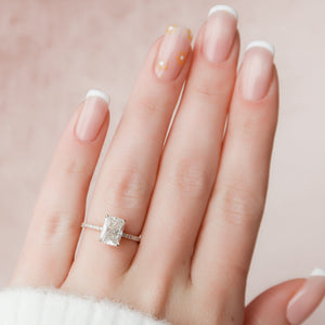 The Pave Alex Set With A 1 Carat Radiant Lab Diamond