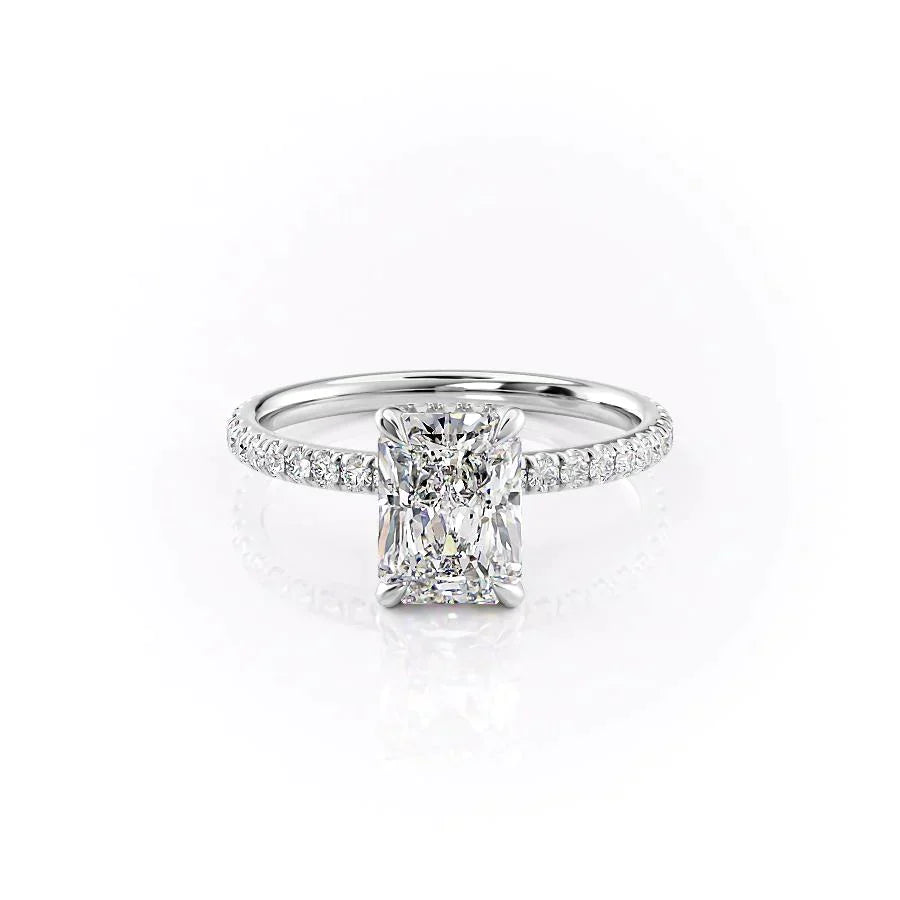 The Pave Alex Set With A 1.5 Carat Radiant Lab Diamond