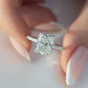 The Pave Alex Set With A 2 Carat Radiant Lab Diamond