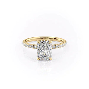 The Pave Alex Set With A 5 Carat Radiant Moissanite