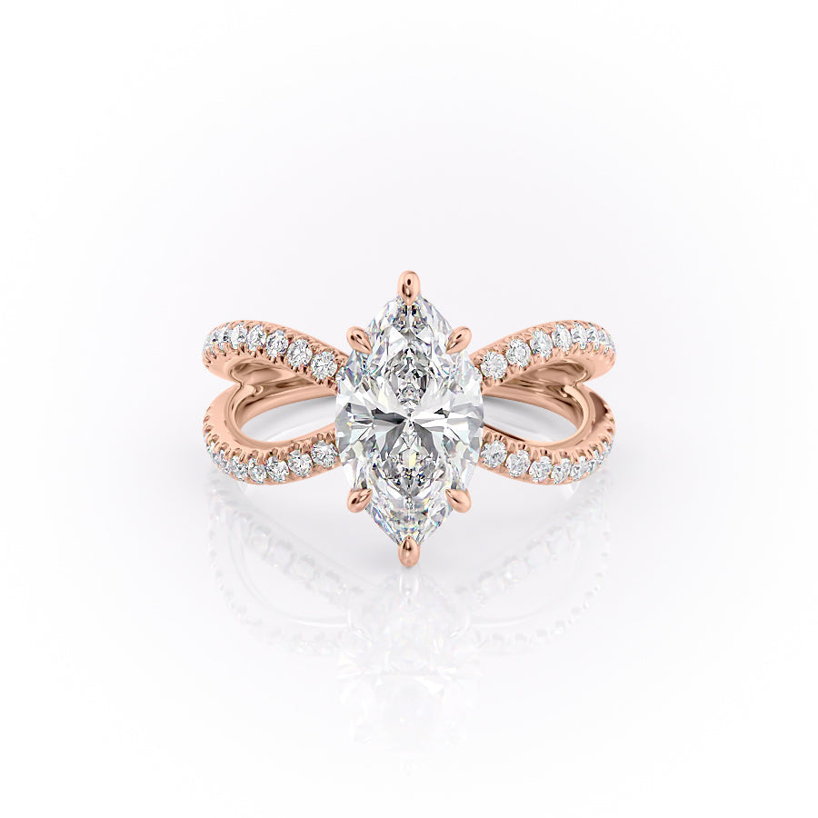The Zoey Set With A 1.5 Carat Marquise Lab Diamond