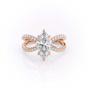 The Zoey Set With A 2.5 Carat Marquise Moissanite