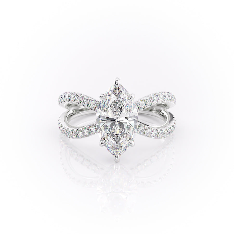 The Zoey Set With A 1 Carat Marquise Lab Diamond